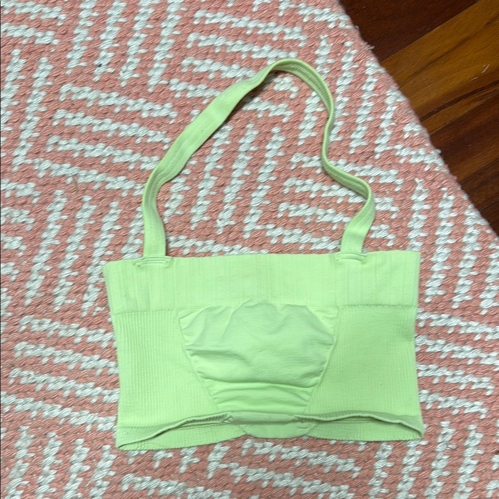 Lime Green Ribbed Crop Top